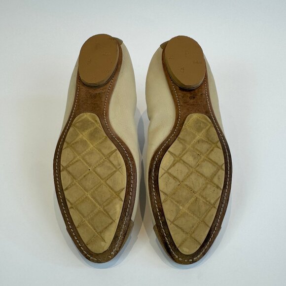 Chanel Beige Leather & Suede Flat Ballet Slippers, Size 40 EU - Picture 7 of 14